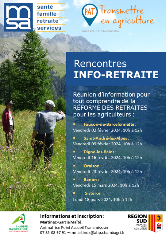 04 - Les Rencontres Info-Retraite - Chambres d'agriculture Provence-Alpes-Côte d'Azur