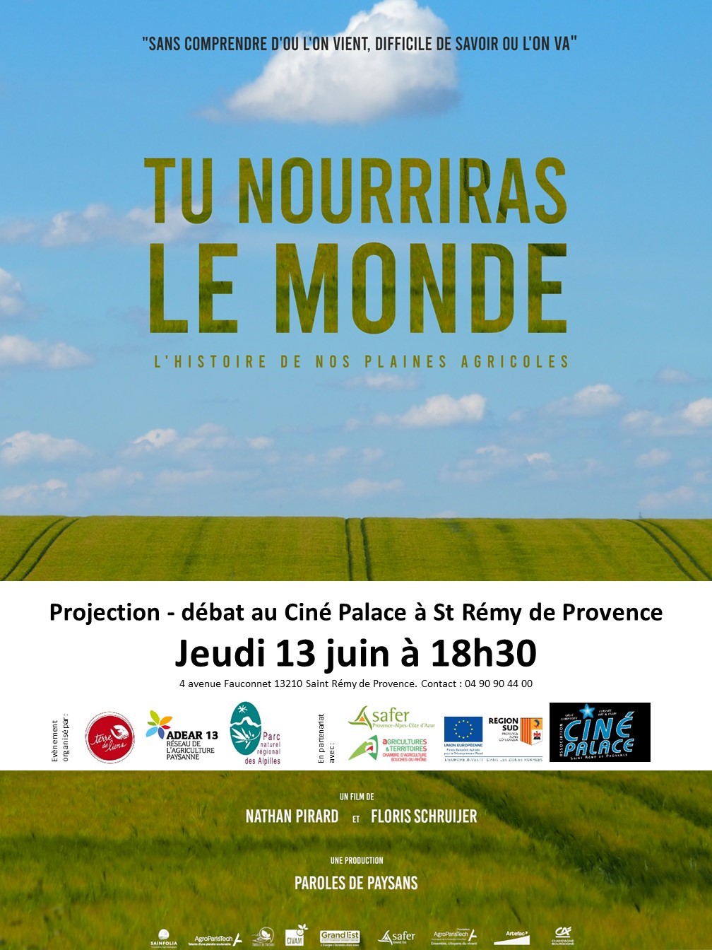 13 - Ciné Débat : Film "Tu nourriras le monde" - Chambres d'agriculture Provence-Alpes-Côte d'Azur